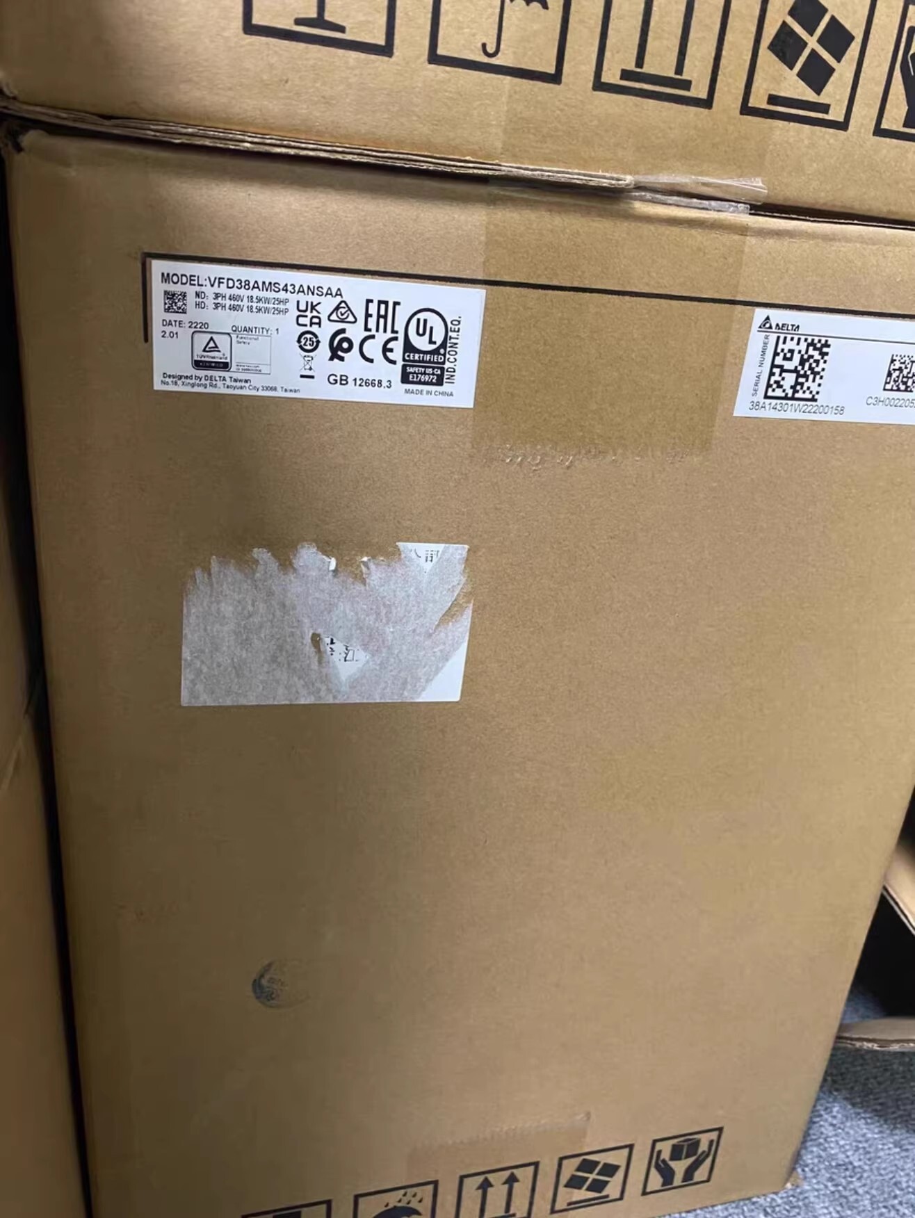 VFD38AMS43ANSAA delta frequency inverter Brand New and Genuine inverter test OK Fast Shipping