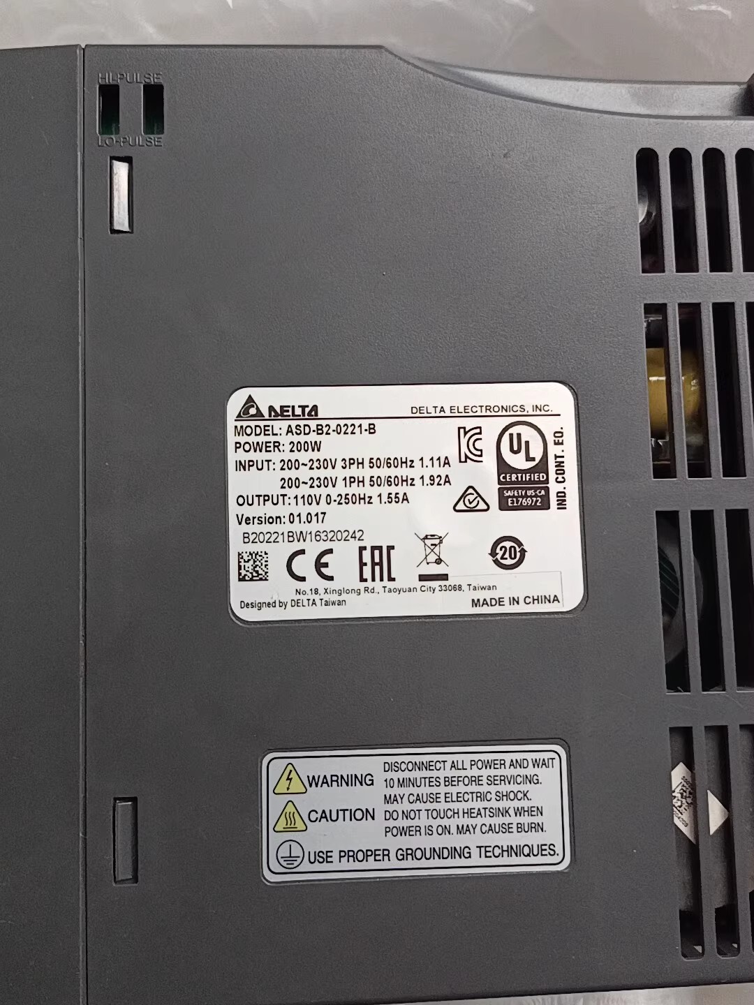 ASD-B2-0221-B delta frequency inverter Servo Drive Brand New and Genuine inverter test OK Fast Shipping