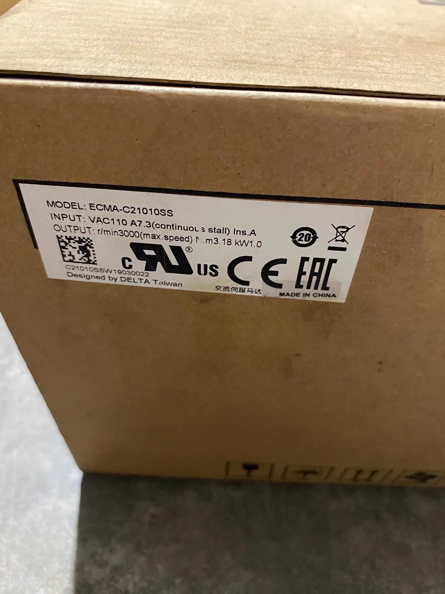 ECMA-C21010SS delta frequency inverter Servo Drive Servo motor Brand New and Genuine inverter test OK Fast Shipping