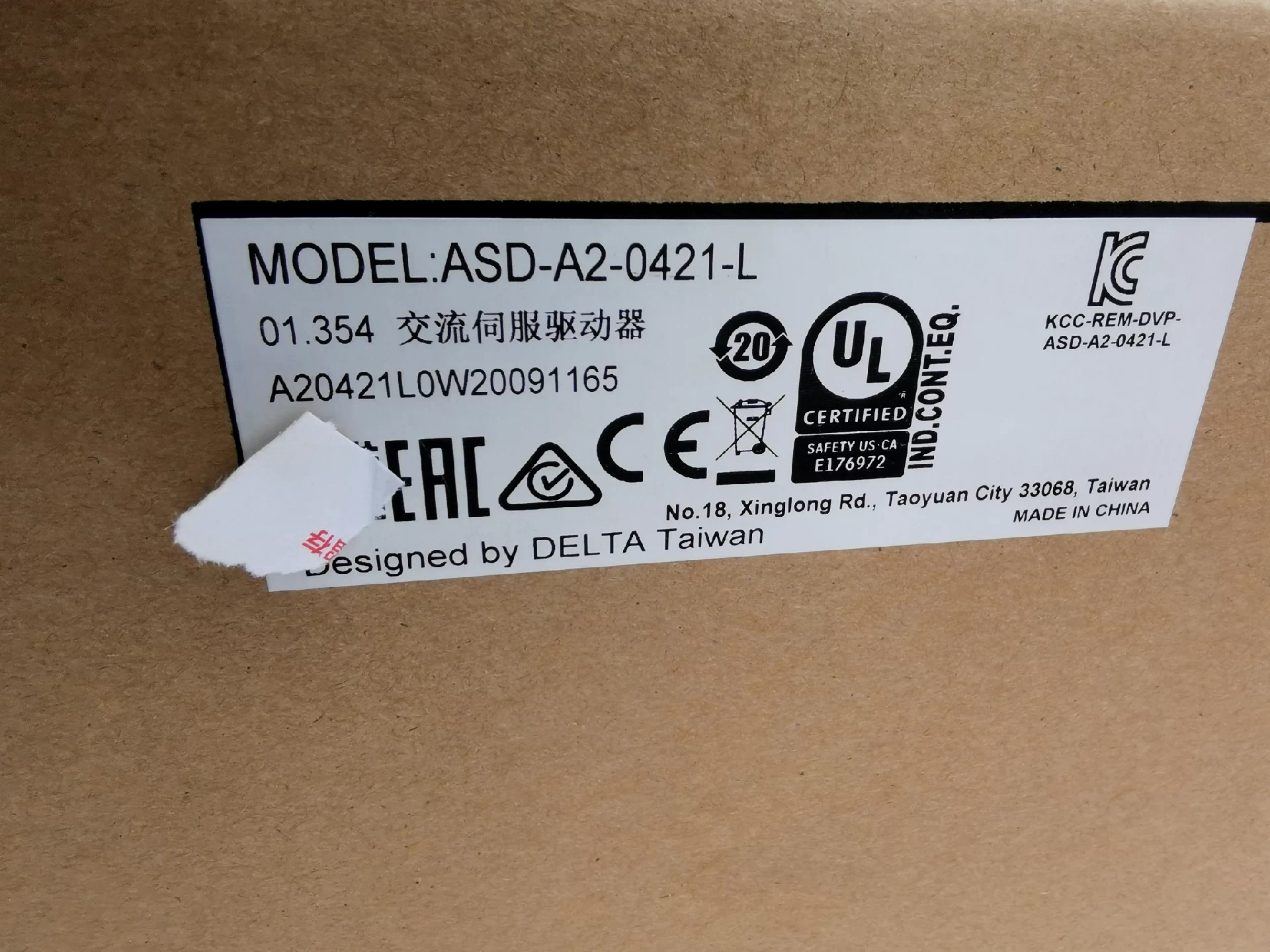 ASD-A2-0421-L delta frequency inverter Servo Drive Servo motor Brand New and Genuine inverter test OK Fast Shipping