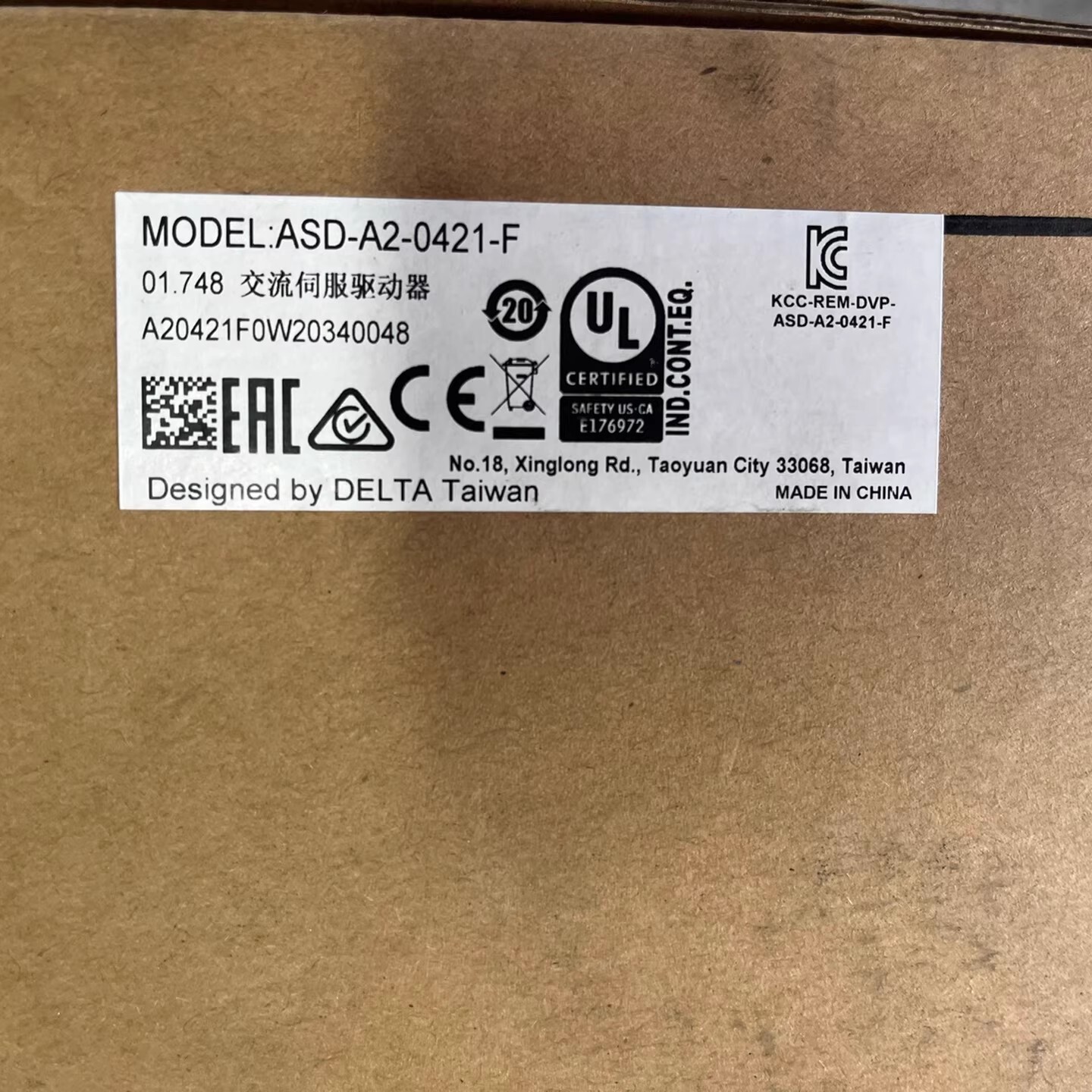 ASD-A2-0421-F delta frequency inverter Servo Drive Servo motor Brand New and Genuine inverter test OK Fast Shipping