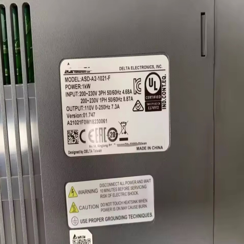 ASD-A2-1021-F delta frequency inverter Servo Drive Servo motor Brand New and Genuine inverter test OK Fast Shipping