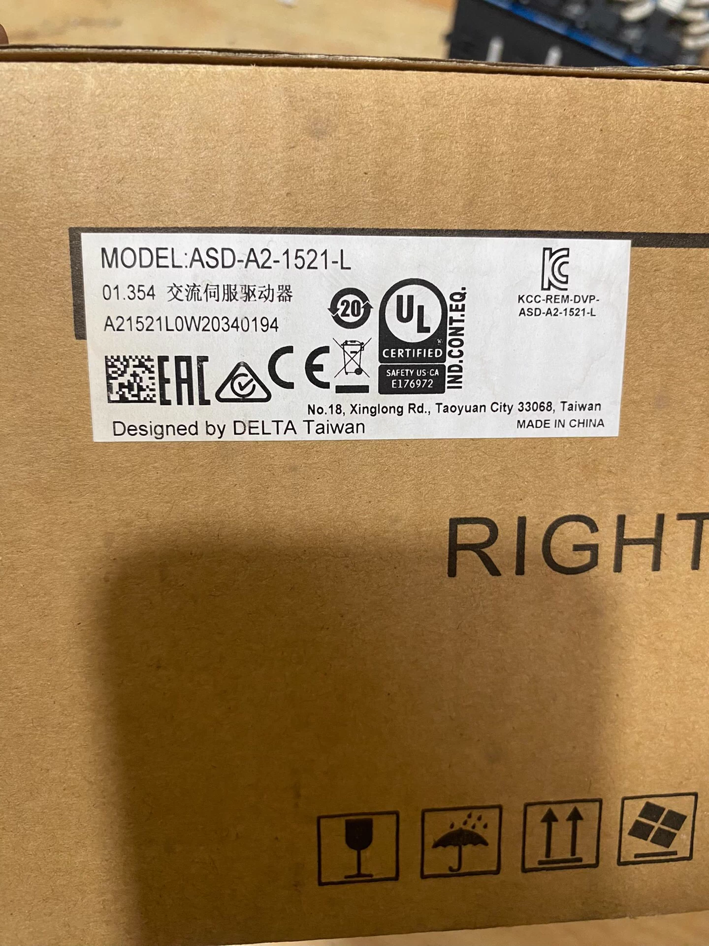 ASD-A2-1521-L delta frequency inverter Servo Drive Servo motor Brand New and Genuine inverter test OK Fast Shipping