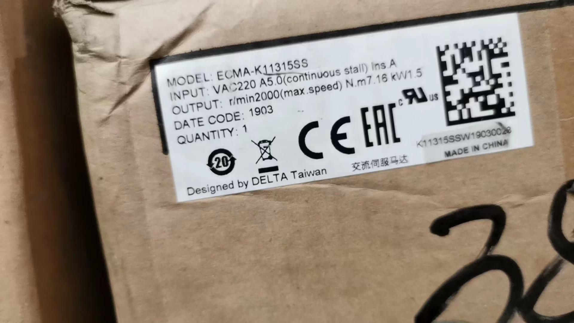 ECMA-K11315SS delta frequency inverter Servo Drive Servo motor Brand New and Genuine inverter test OK Fast Shipping
