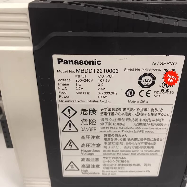 Panasonic MBDDT2210003 Servo Motor Brand New and Genuine inverter test OK Fast Shipping