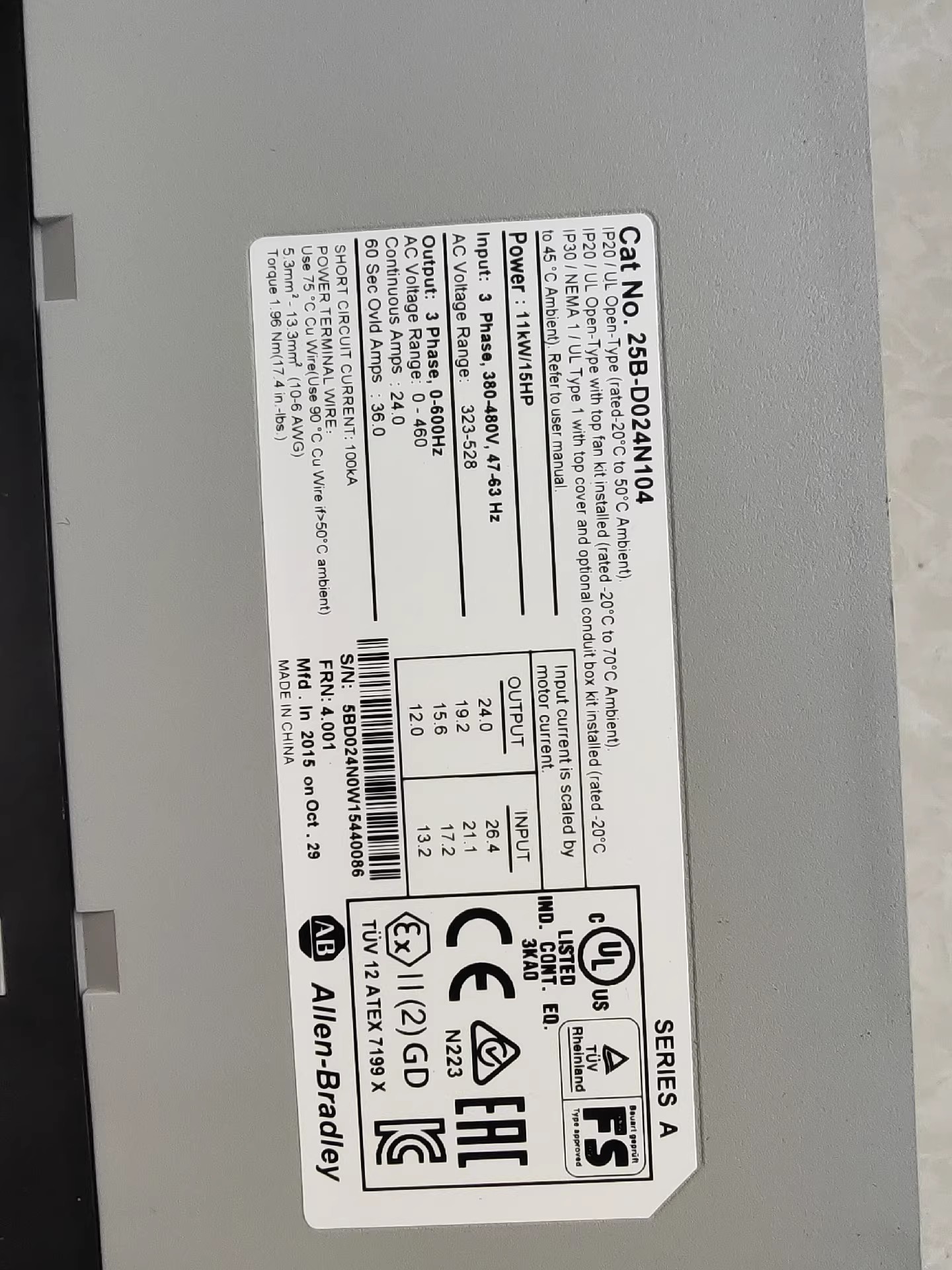 25B-D024N104 Allen-Bradley SFrequency Converter Brand New and Genuine inverter test OK Fast Shipping