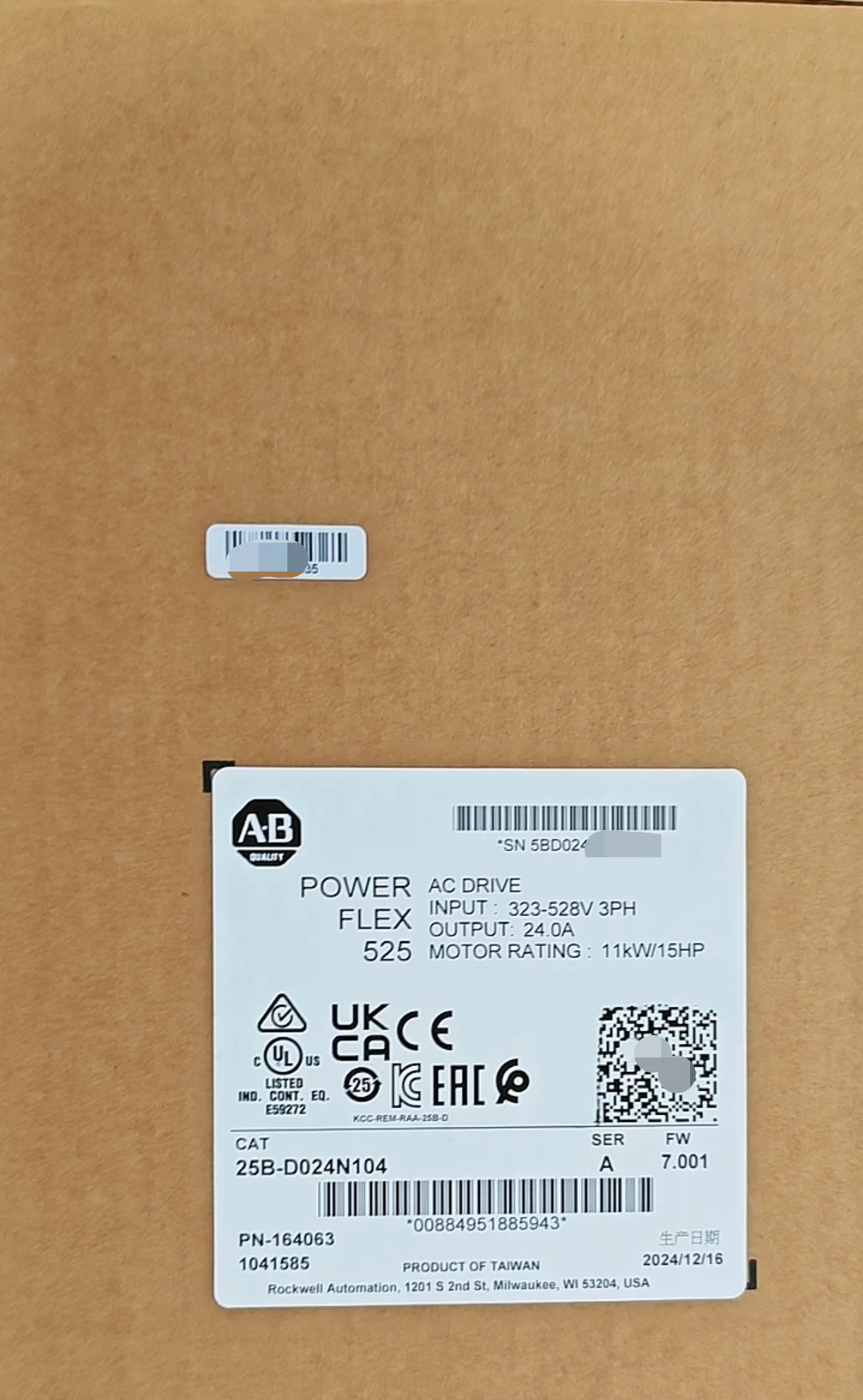 25B-D024N104 Allen-Bradley SFrequency Converter Brand New and Genuine inverter test OK Fast Shipping