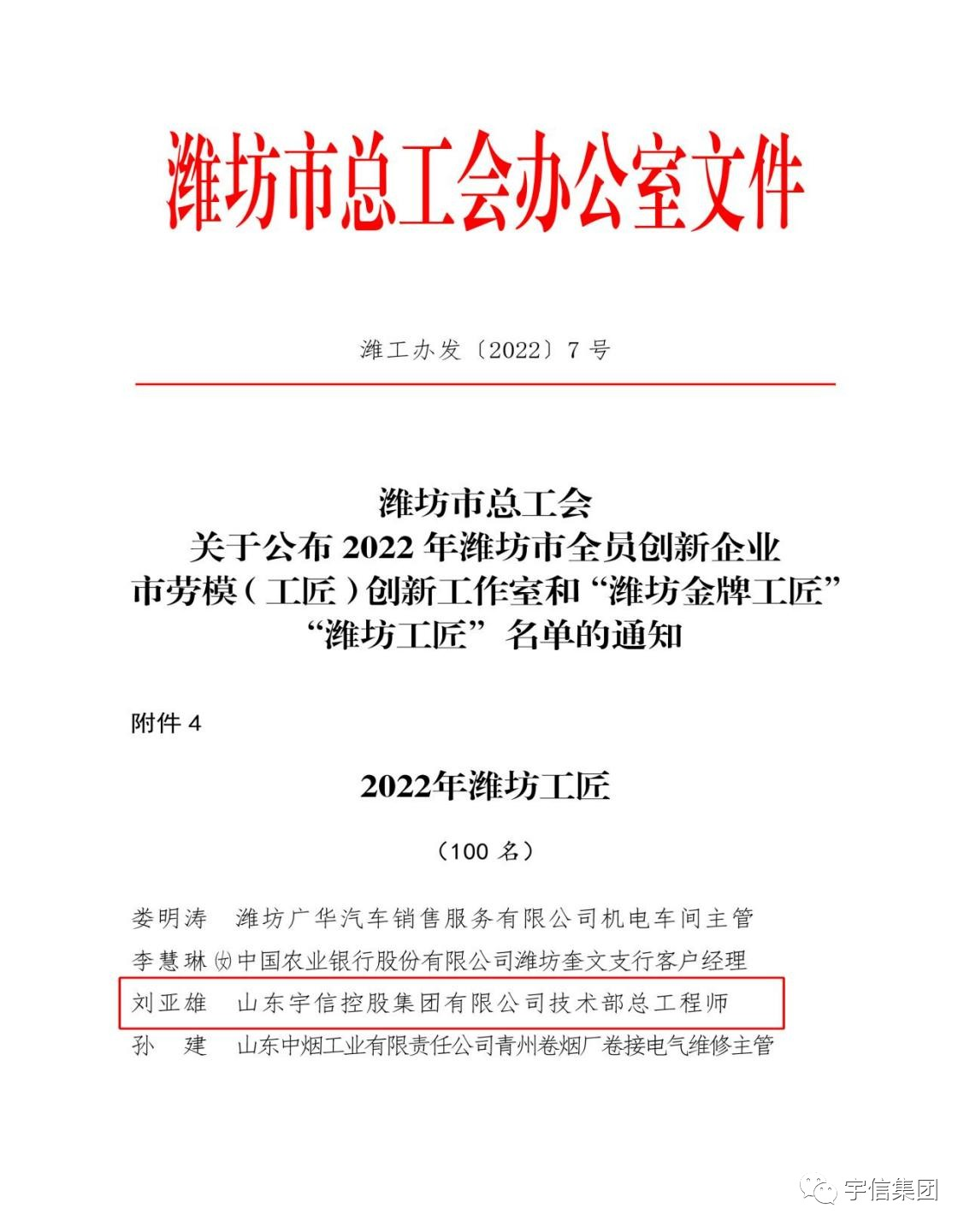 Good news | | Liu Yaxiong of Shandong Useen Group won the honorary title of 