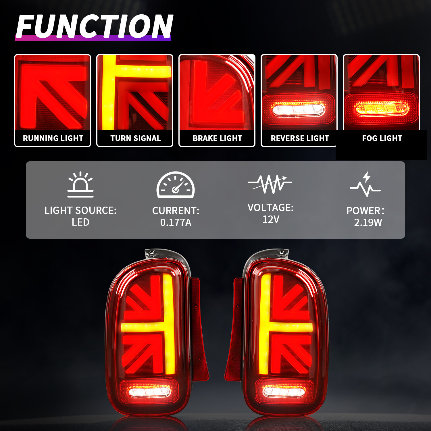 Mini R55 taillight, 2007-2014, universal for the previous and later periods