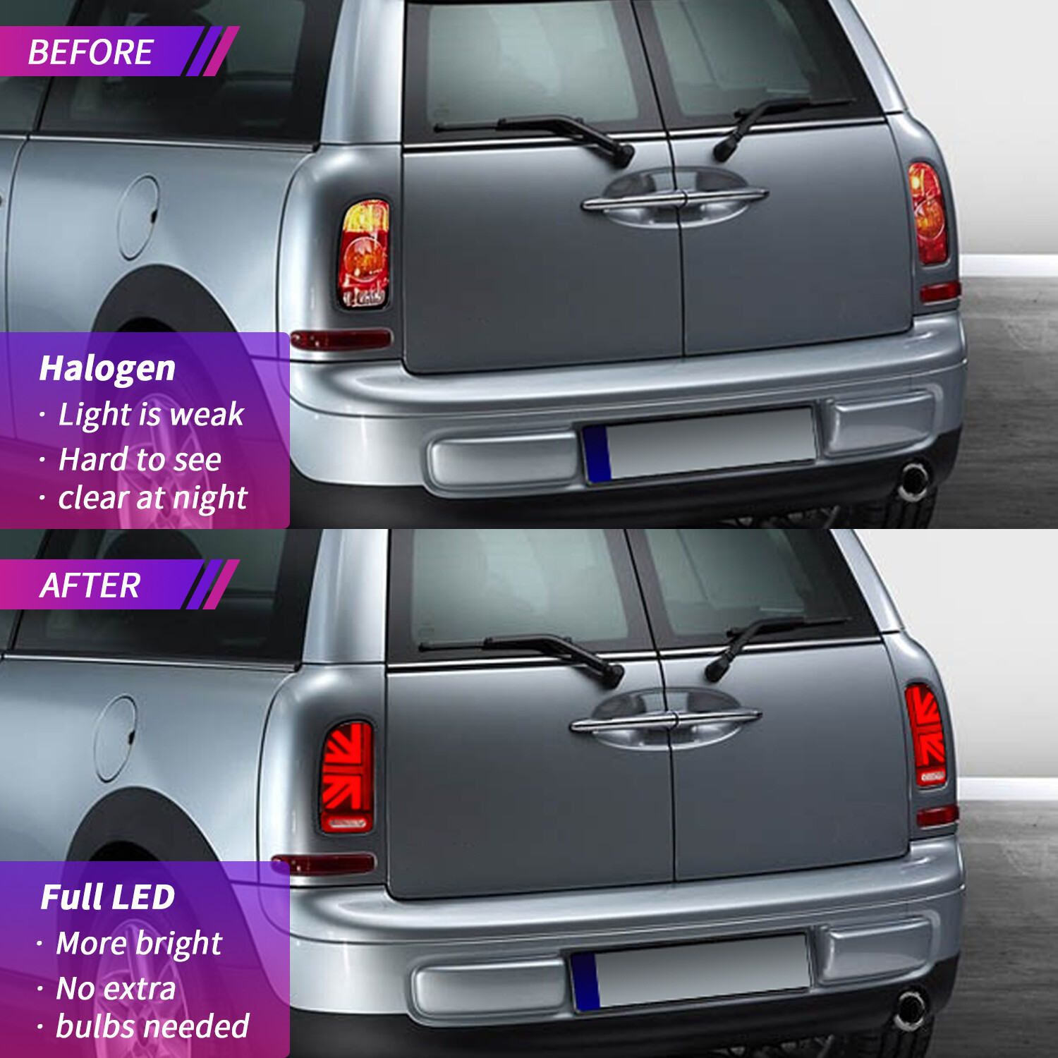 Mini R55 taillight, 2007-2014, universal for the previous and later periods