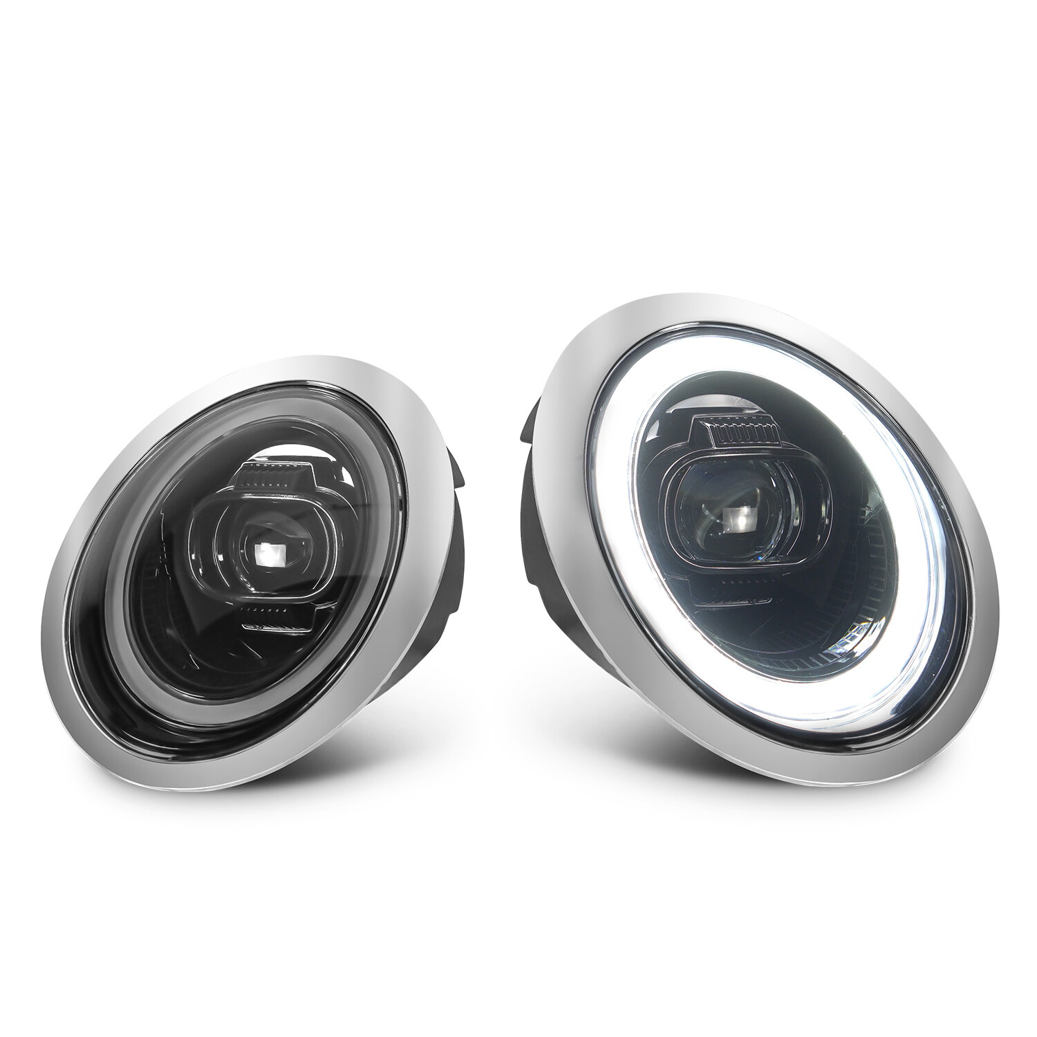 BMW miniR50 headlight 2001-2007 left-hand drive electroplated silver bowl