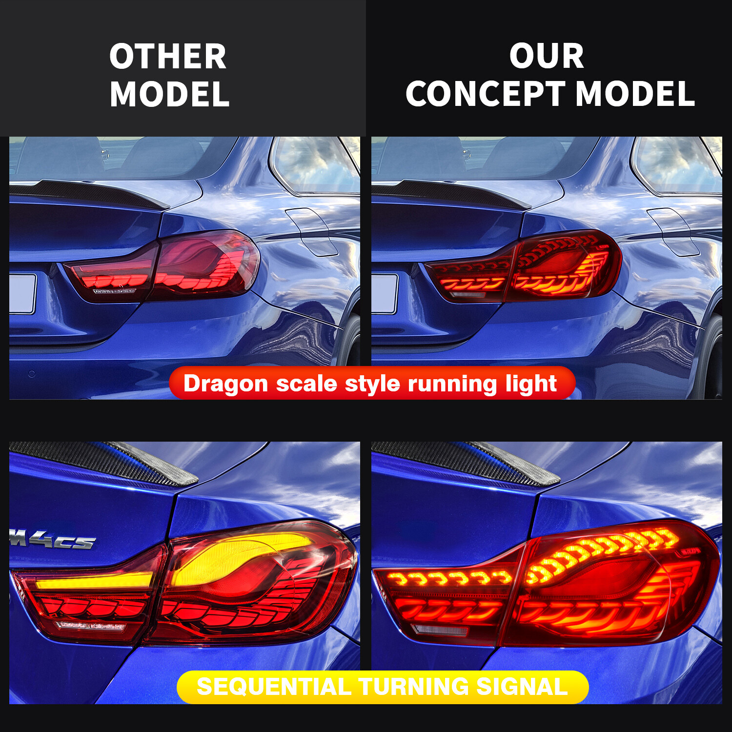 2013-2020 BMW 4 Series Concept Tail Light Red