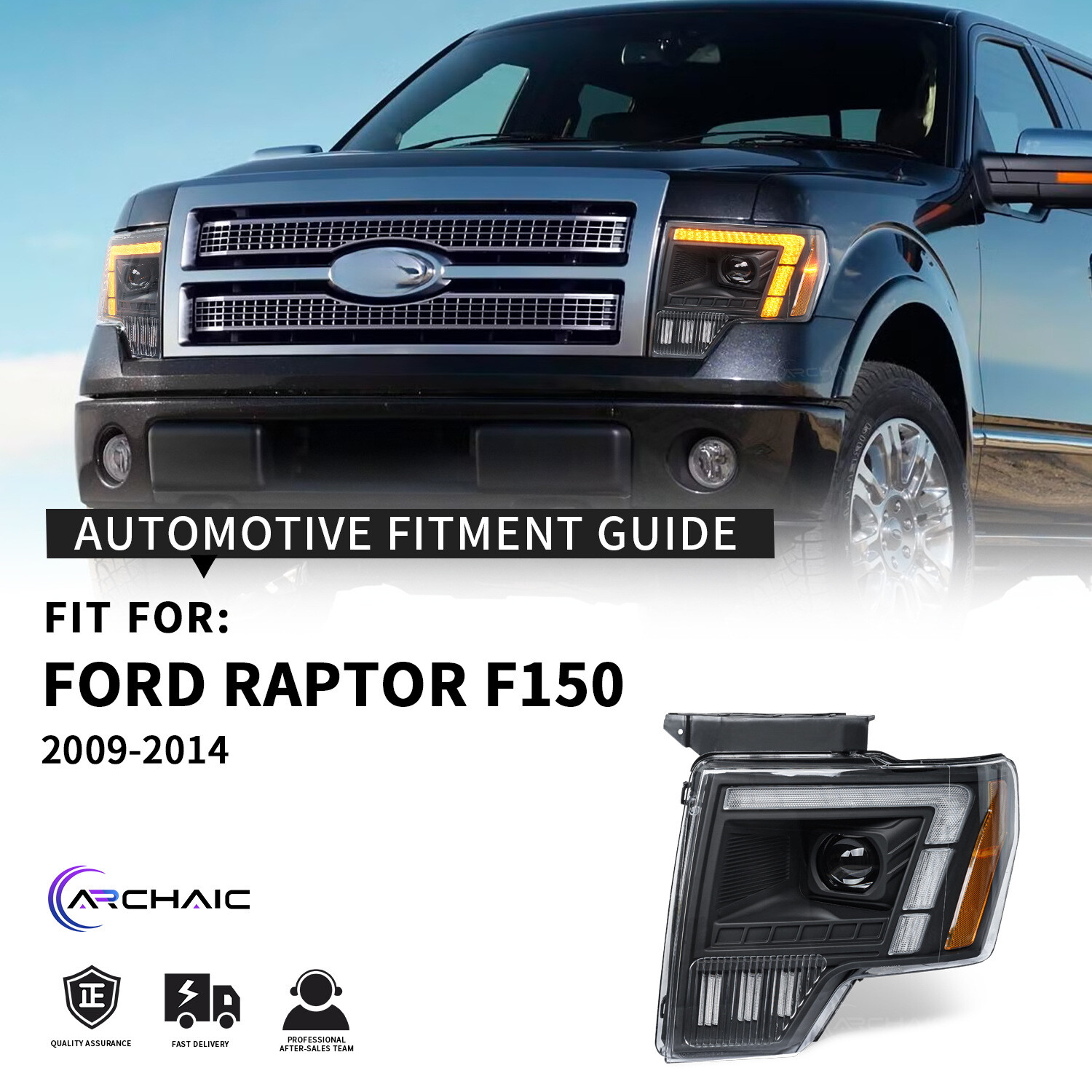 Ford F150 Headlight 2009-2014 Left Hand Drive