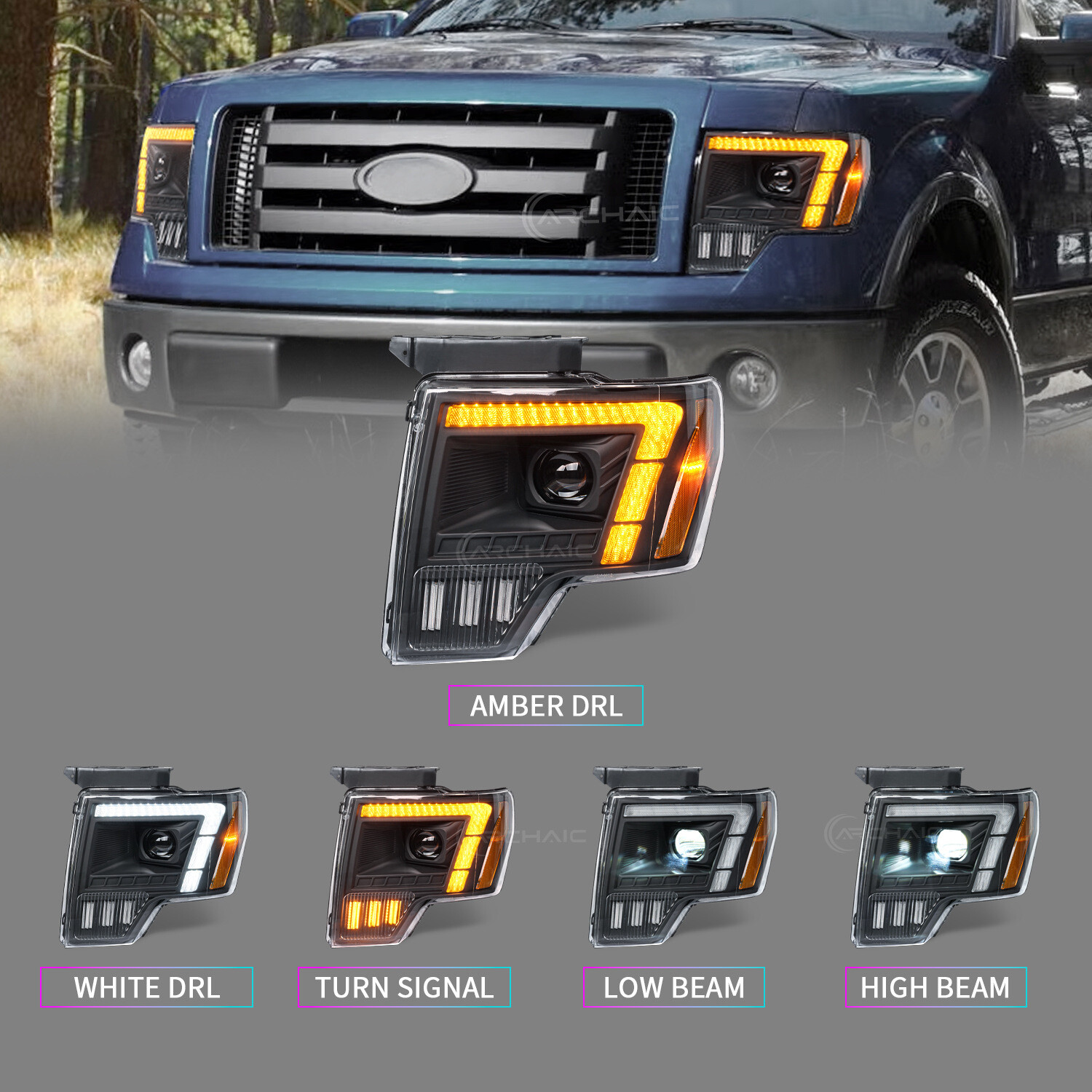 Ford F150 Headlight 2009-2014 Left Hand Drive