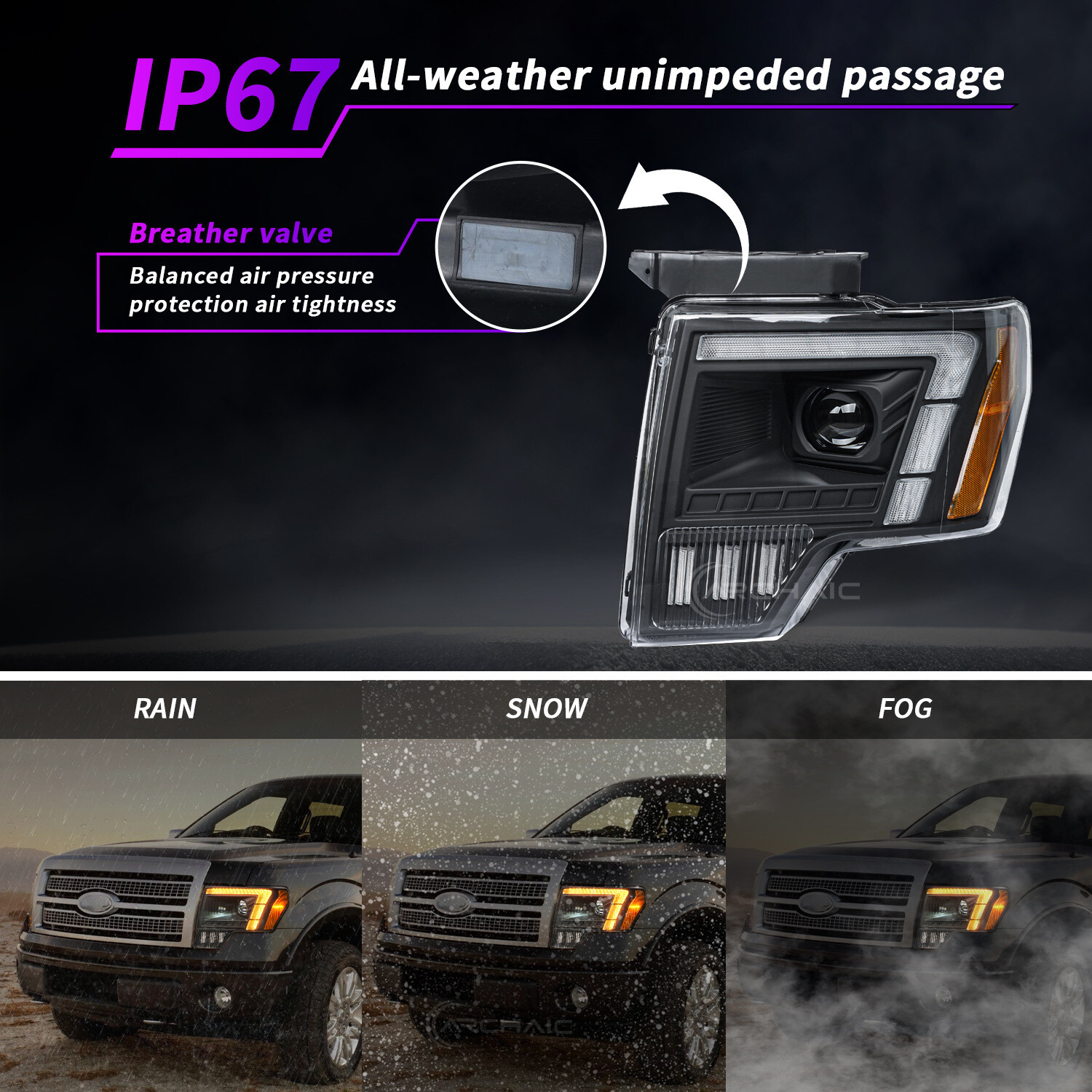 Ford F150 Headlight 2009-2014 Left Hand Drive