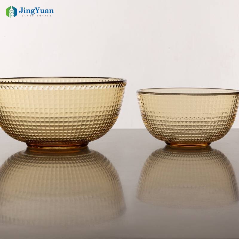 Borosilicate glass checkered bowl