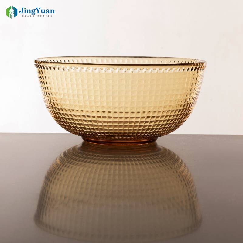 Borosilicate glass checkered bowl