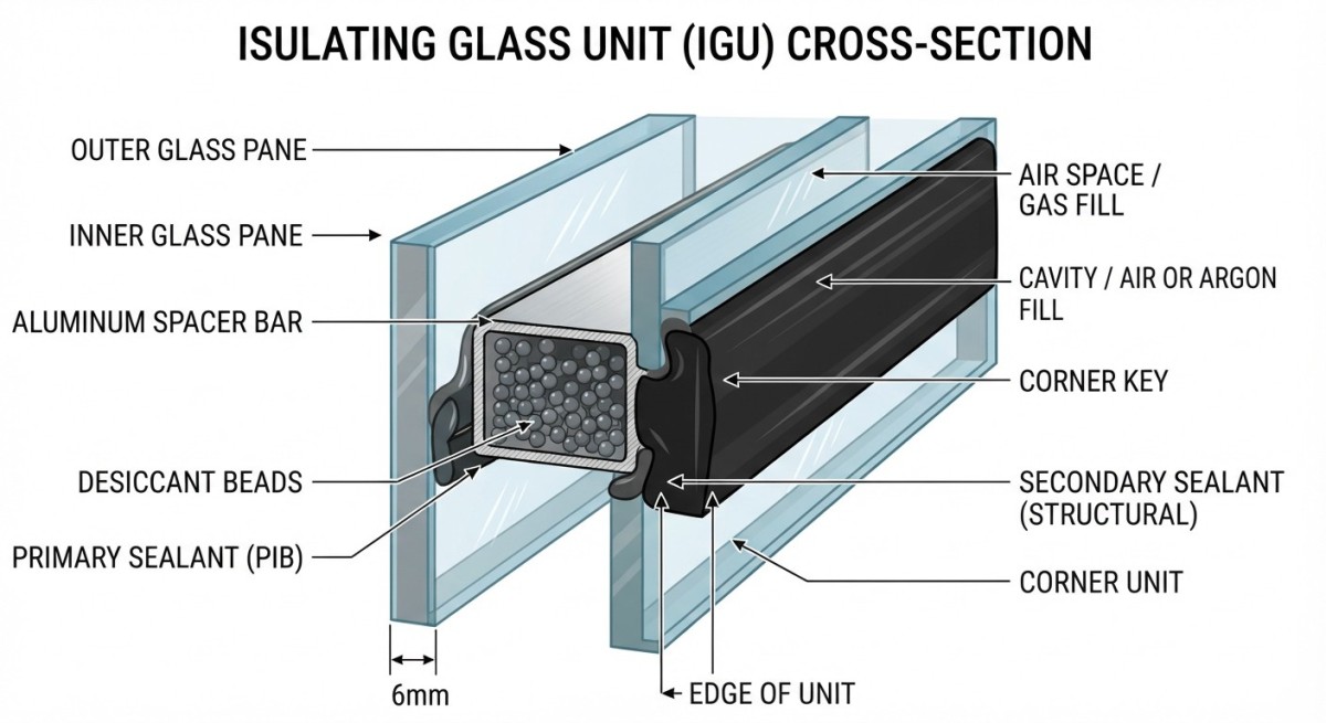 ISULATING GLASS UNIT (IGU) CROSS-SECTION Insulating Glass Molecular Sieve