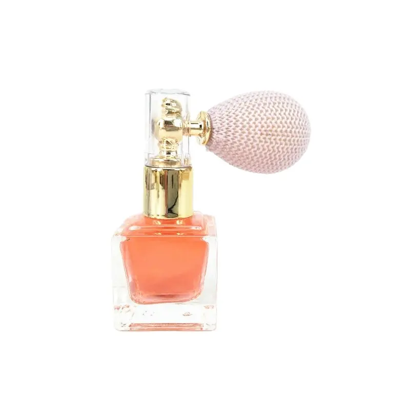 10ml mini square nail polish bottle with air bag mini powder spray glass bottle