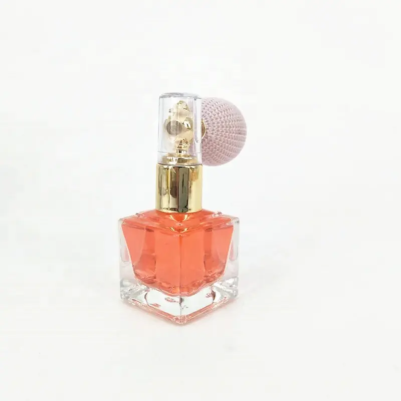 10ml mini square nail polish bottle with air bag mini powder spray glass bottle