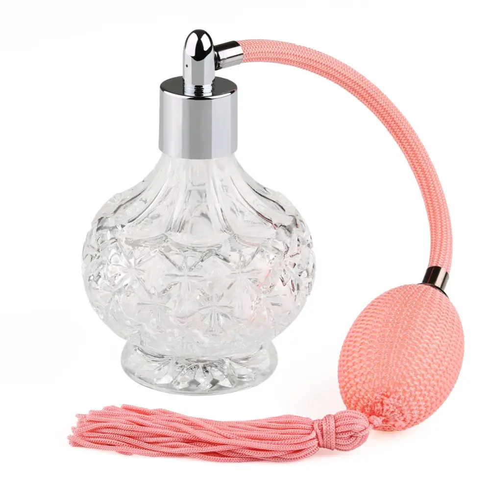 50ml 80ml 100ml clear glass perfume bottle with air bag perfume sprayer