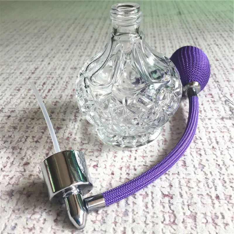 50ml 80ml 100ml clear glass perfume bottle with air bag perfume sprayer