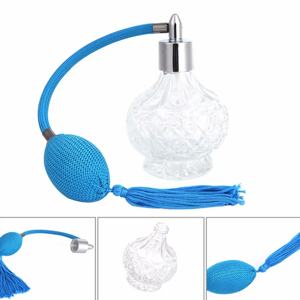 50ml 80ml 100ml clear glass perfume bottle with air bag perfume sprayer