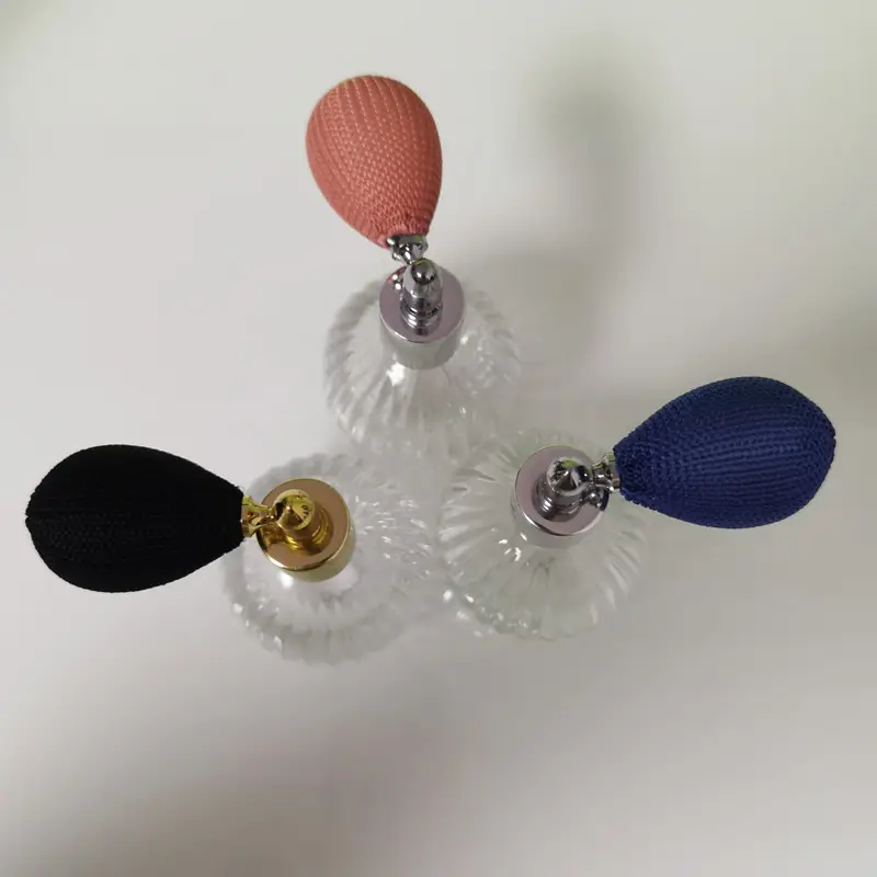 50ml 100ml crystal blue glass perfume bottle atomizer refillable purple pineapple airbag sprayer with light bulb airbag spray