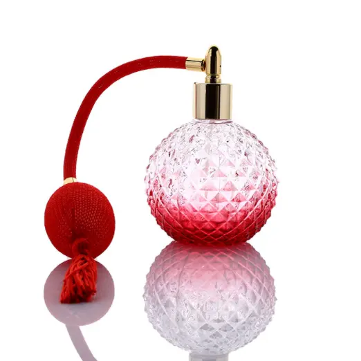 100ml round striped large vintage airbag spray perfume bottle with atomizer