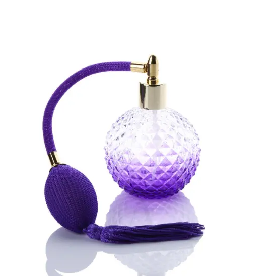 100ml round striped large vintage airbag spray perfume bottle with atomizer