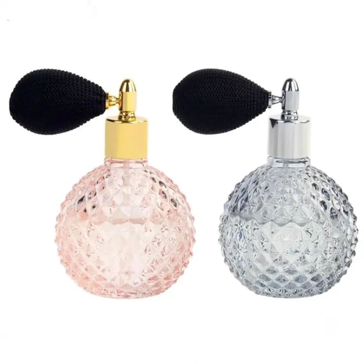 100ml round striped large vintage airbag spray perfume bottle with atomizer