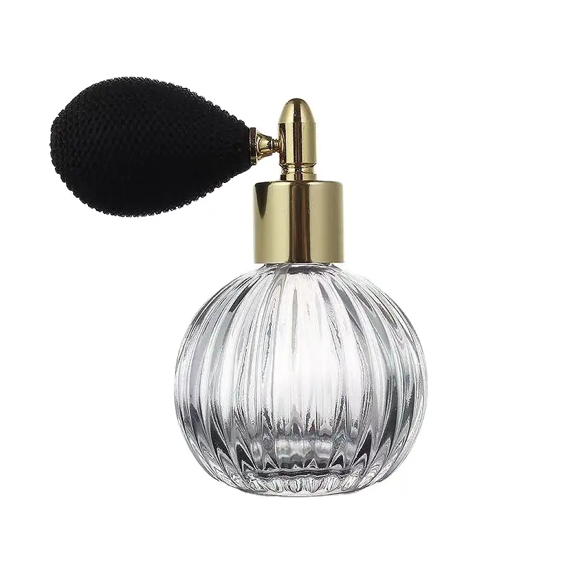 empty sprayer glass perfume bottle with balloon air bag