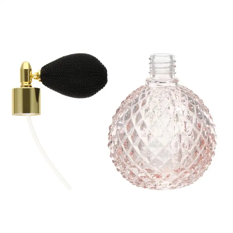 empty sprayer glass perfume bottle with balloon air bag