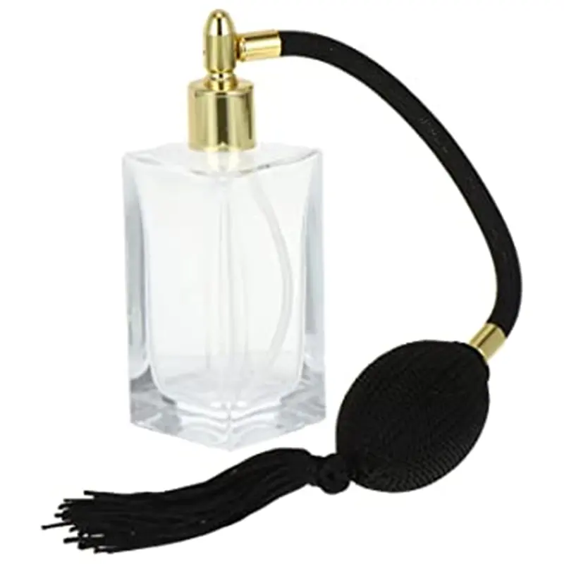 empty sprayer glass perfume bottle with balloon air bag