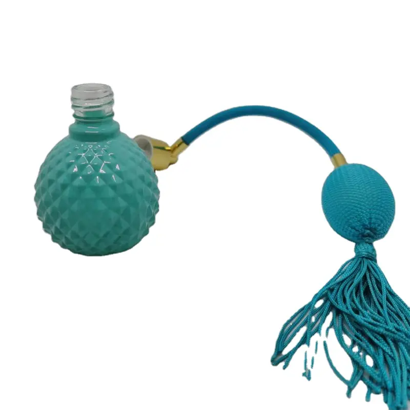 empty sprayer glass perfume bottle with balloon air bag