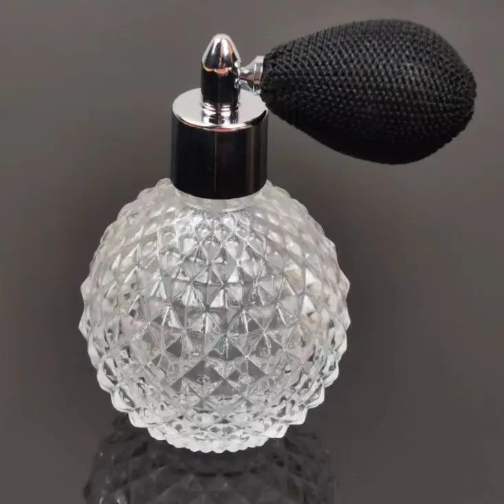 luxury glass 100ml vintage airbag spray fragrance perfume bottle with pump spray cap