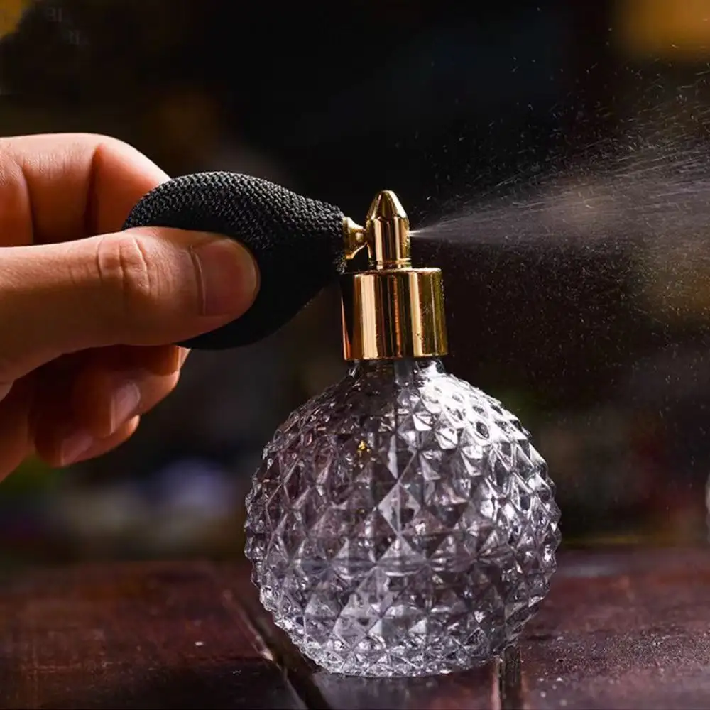 luxury glass 100ml vintage airbag spray fragrance perfume bottle with pump spray cap