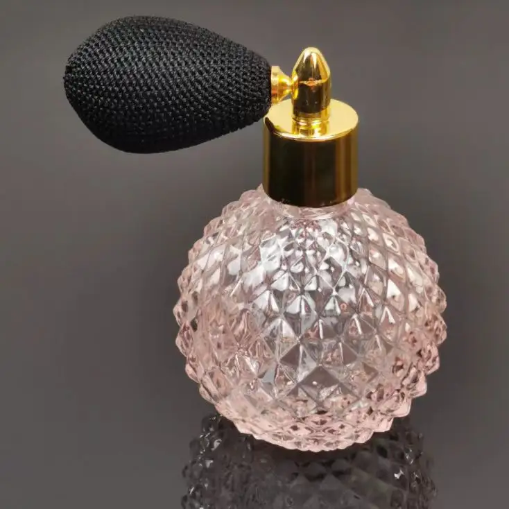 luxury glass 100ml vintage airbag spray fragrance perfume bottle with pump spray cap