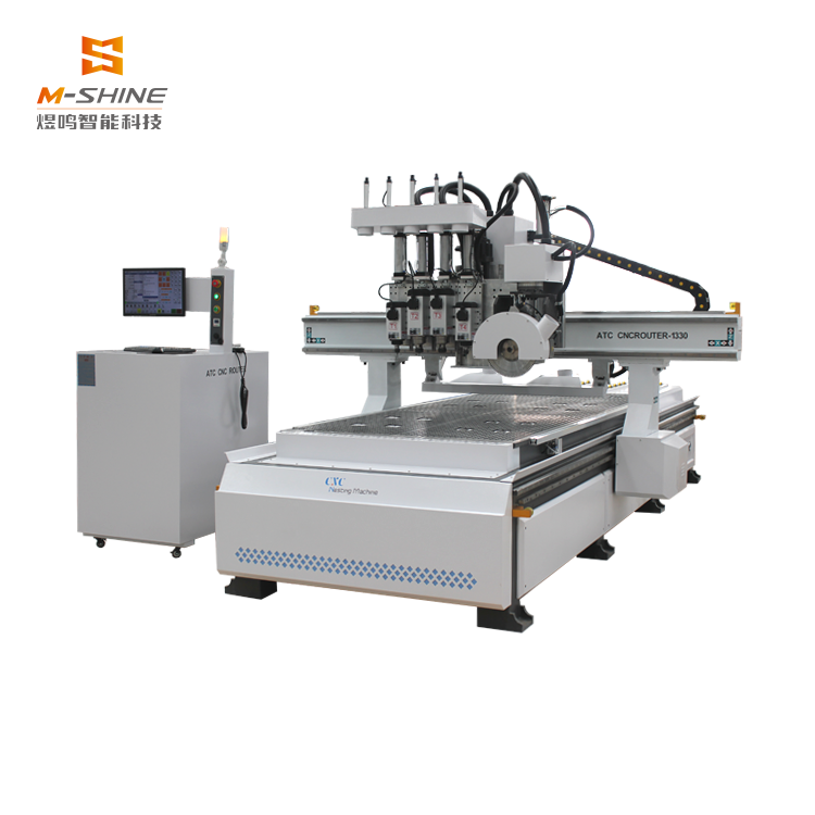 m-shine Cnc Wooden Door Milling And Hinge Boring Machine And Door Hole Drilling Machine with saw blade