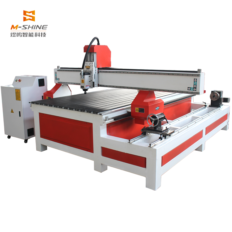 3D woodworking carving machine with side mounted rotating shaft
