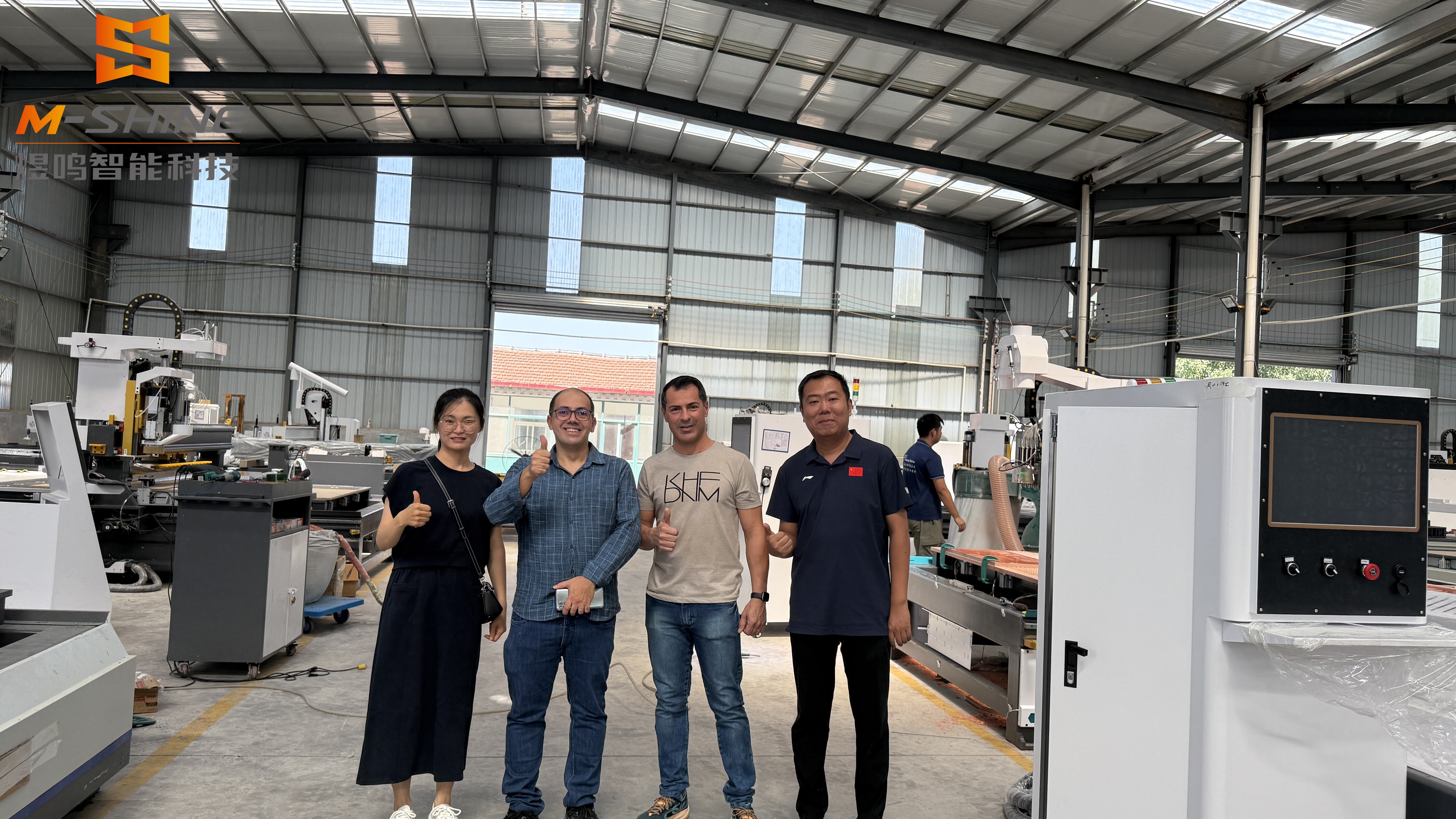 Brazilian merchants conduct on-site inspections and customize five atc nesting wood cnc router furniture production lines