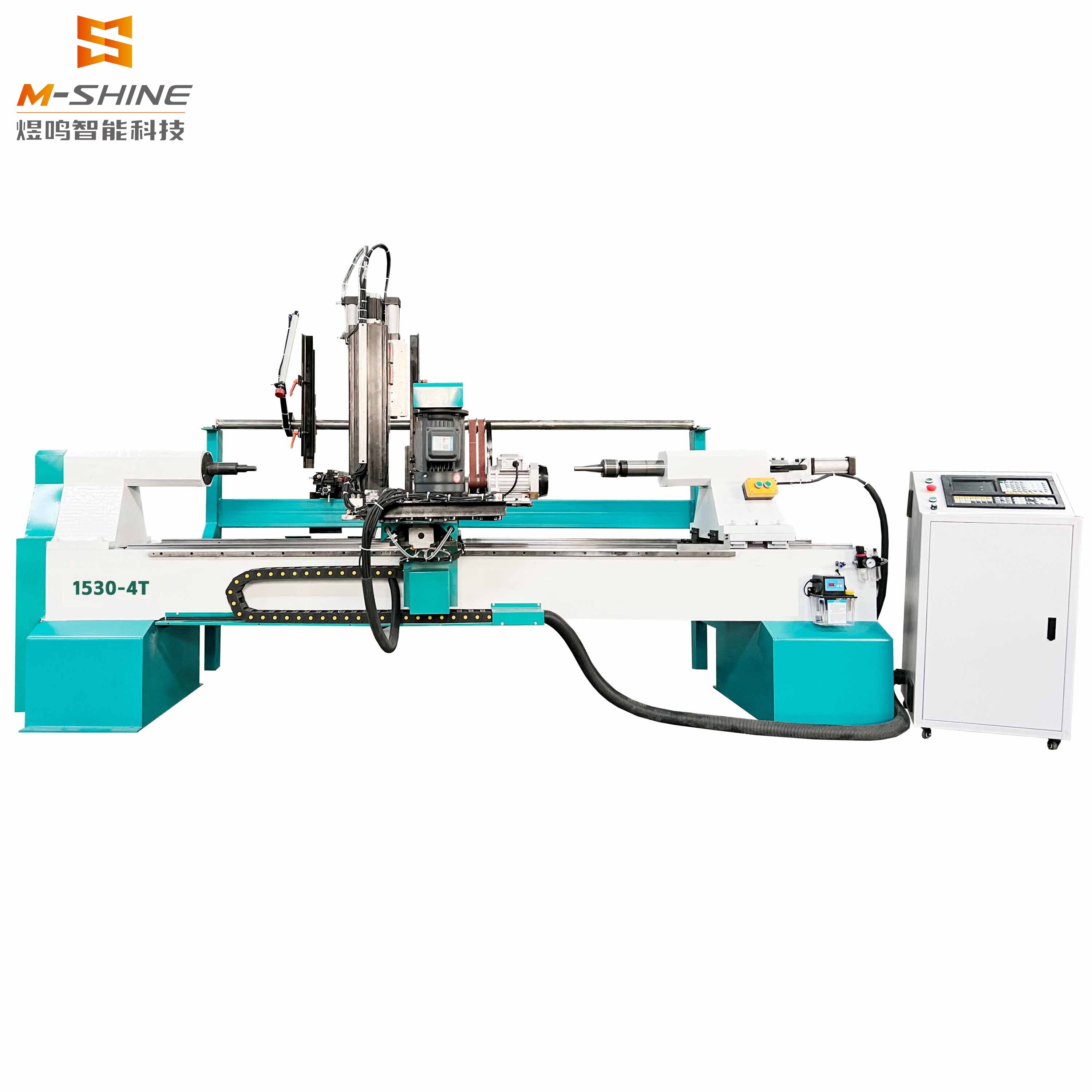 M-SHINE 1530 Fully automatic loading and unloading four-switch CNC woodworking lathe with turning and milling compound machining center
