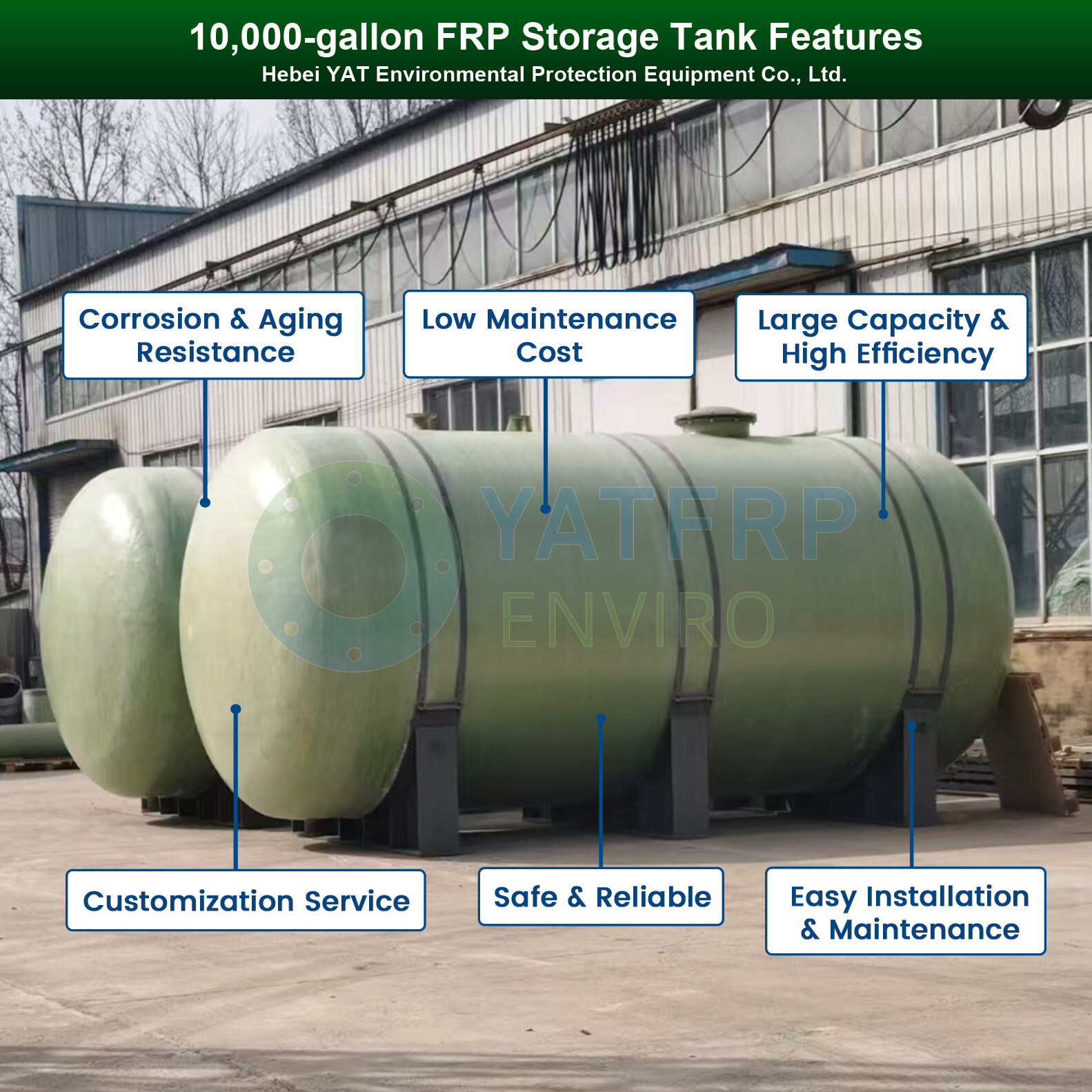 10,000-gallon FRP Storage Tank