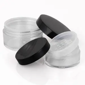 Clear Plastic Loose Powder Jar with Sifter