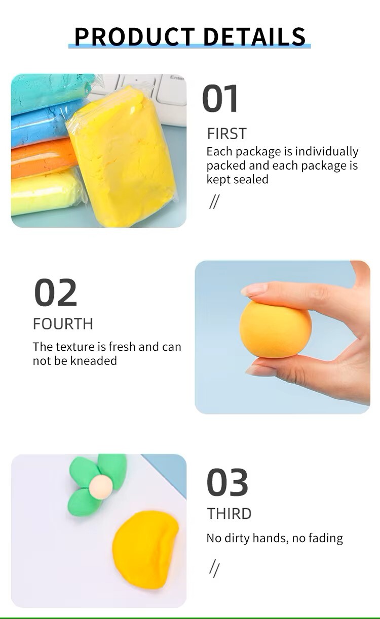 超轻 12 色聚合物造型风干粘土 DIY 套装无毒彩泥和粘液适用于小学和幼儿园