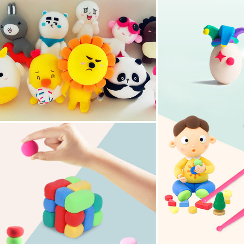 DIY 超轻粘土免费聚合物橡皮泥套装太空粘土玩具批发适用于儿童益智