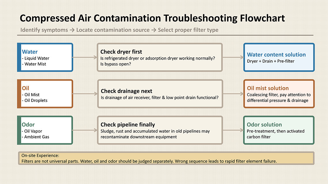 en 3 Compressed Air Has Water, Oil, and Odors – Is It the Wrong Air Compressor Filter Choice?