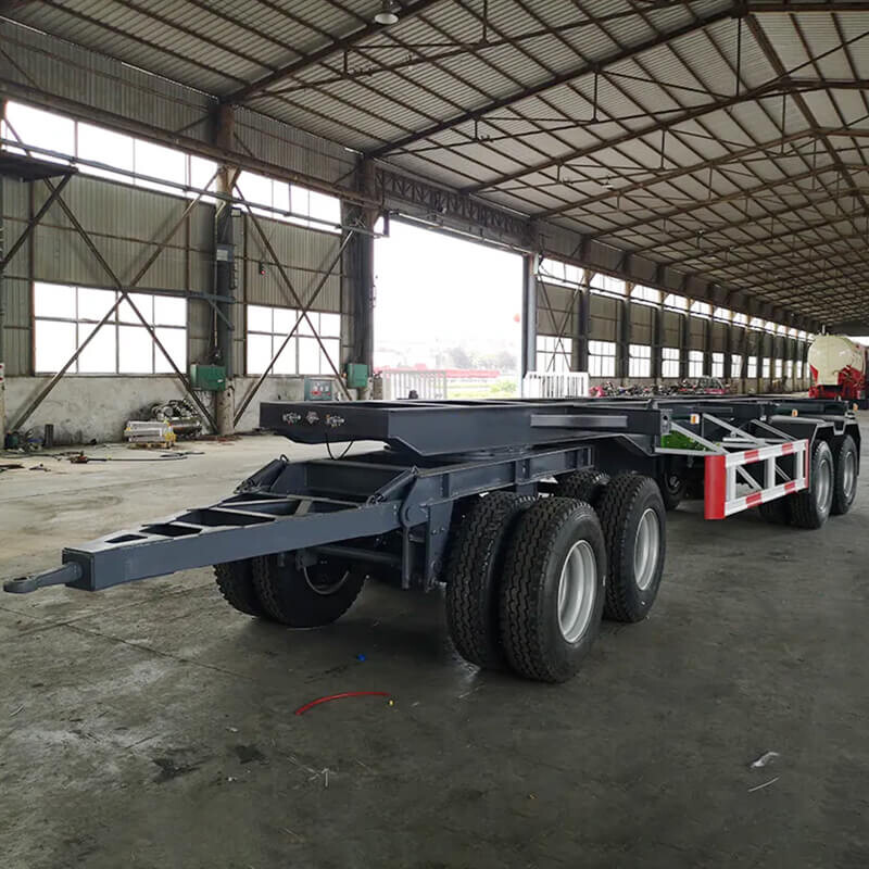 4 BPW Axles Skeleon Semi Trailer Chassis Full Trailer Draw Bar