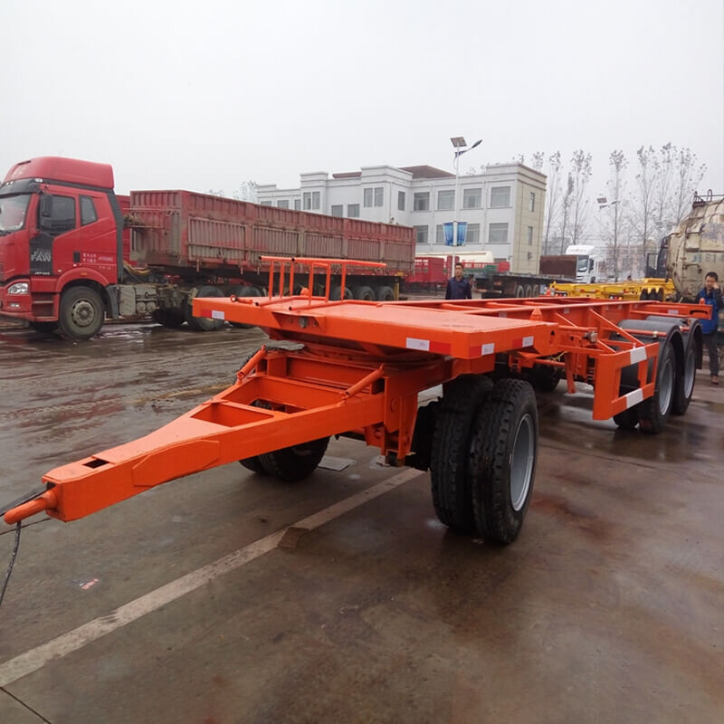 4 BPW Axles Skeleon Semi Trailer Chassis Full Trailer Draw Bar