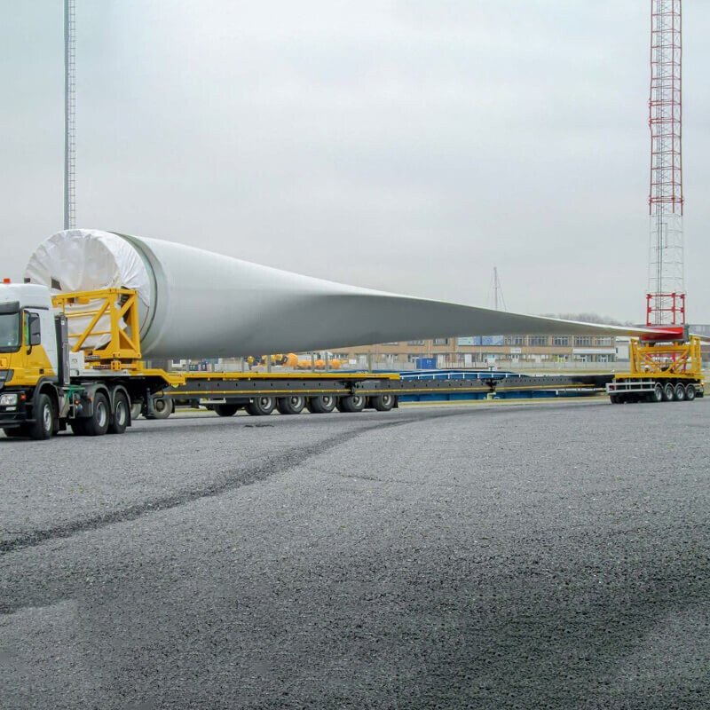 Hydraulic Steering Extendable Windmill Blade Flatbed Trailer